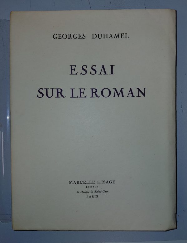 Essai sur le roman - Georges DUHAMEL - Image principale