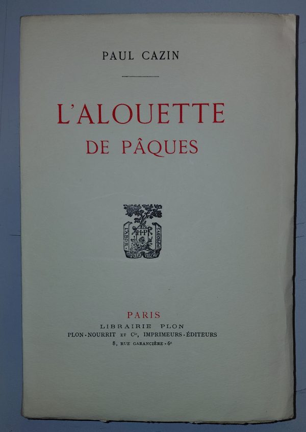 L'Alouette de Pâques - Paul CAZIN - Image principale