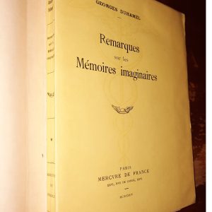 remarques-sur-les-memoires-imaginaires_georges-duhamel_edition-originale_CL-00476_01 Remarques sur les mémoires imaginaires - Georges DUHAMEL - Image 2