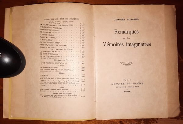 Remarques sur les mémoires imaginaires - Georges DUHAMEL - Image 4