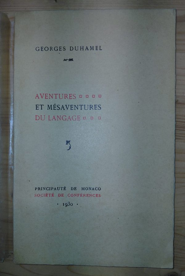 aventures et mésaventures du langage - Georges DUHAMEL - Image principale