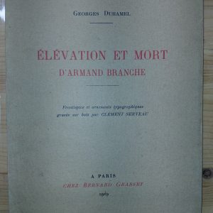 élévation et mort d'Armand BRANCHE - Georges DUHAMEL - Image principale