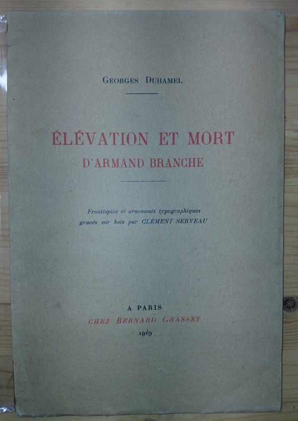 élévation et mort d'Armand BRANCHE - Georges DUHAMEL - Image principale