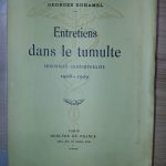 Entretiens dans le tumulte - Georges DUHAMEL - Image principale