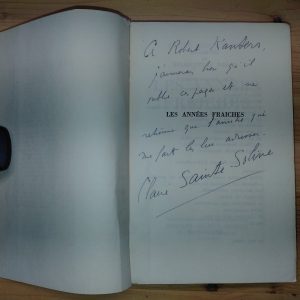 les-annees-fraiches-souvenirs-autobiographiques-dune-enfant-solitaire-et-malaimee_claire-saintesoline_1ere-edition_CL-00683_01 Les années fraîches - souvenirs autobiographiques d'une enfant solitaire et mal-aimée - Claire SAINTE-SOLINE - Image 2