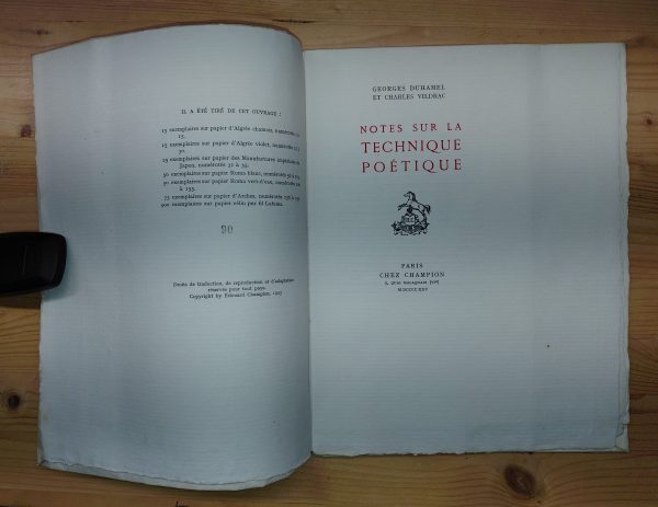 Notes sur la technique poétique (avec Charles Vildrac) - Georges DUHAMEL - Image 2